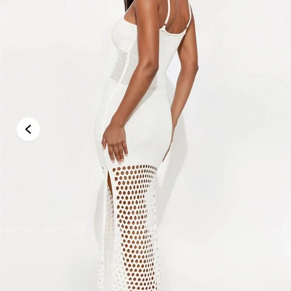 NEW Bridal Hot & Delicious White Crochet Midi Dress - Picture 3 of 8